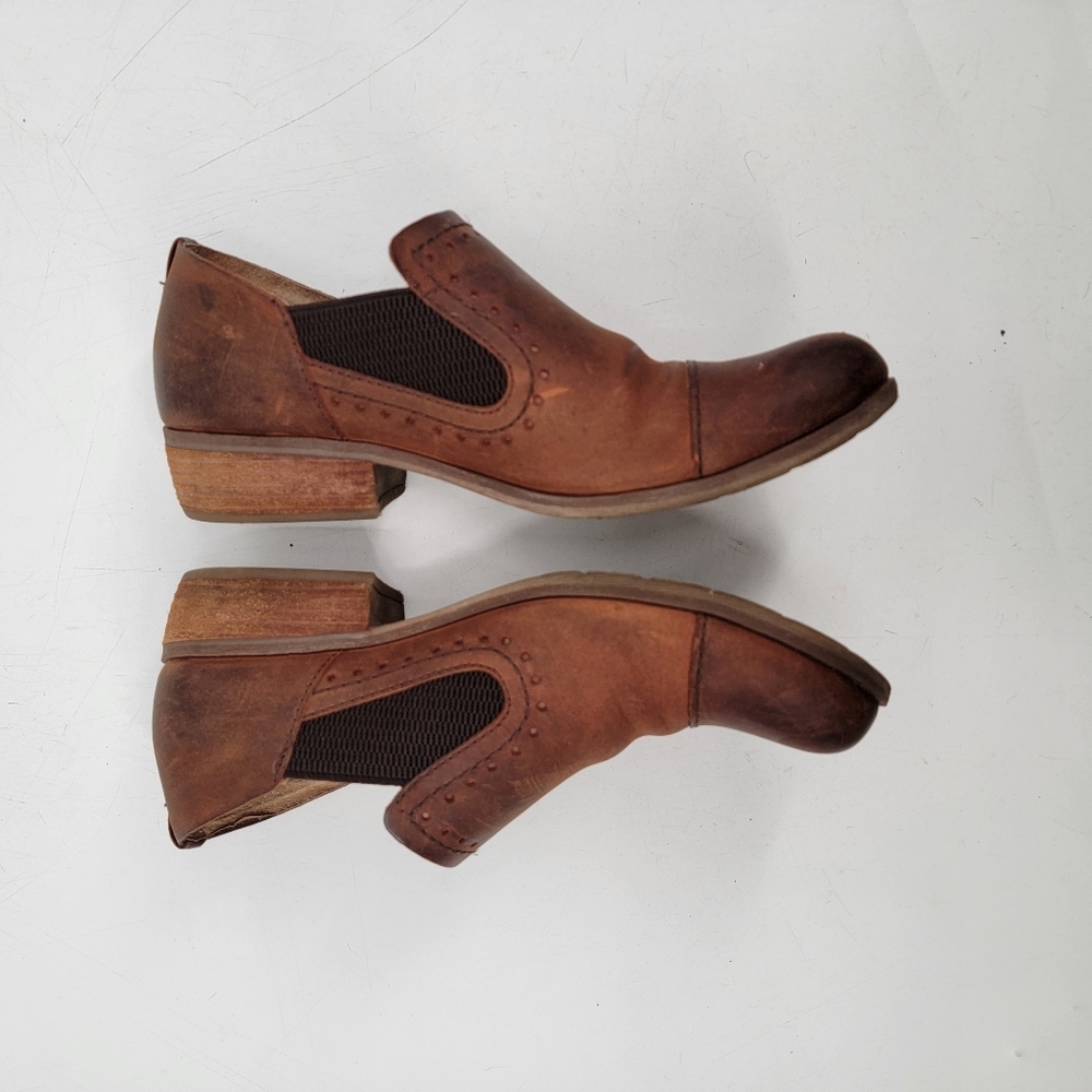 Kork Ease Brown Leather Loafers Size 9 Cap Toe Distressed Classic Minimalist - Picture 15 of 16